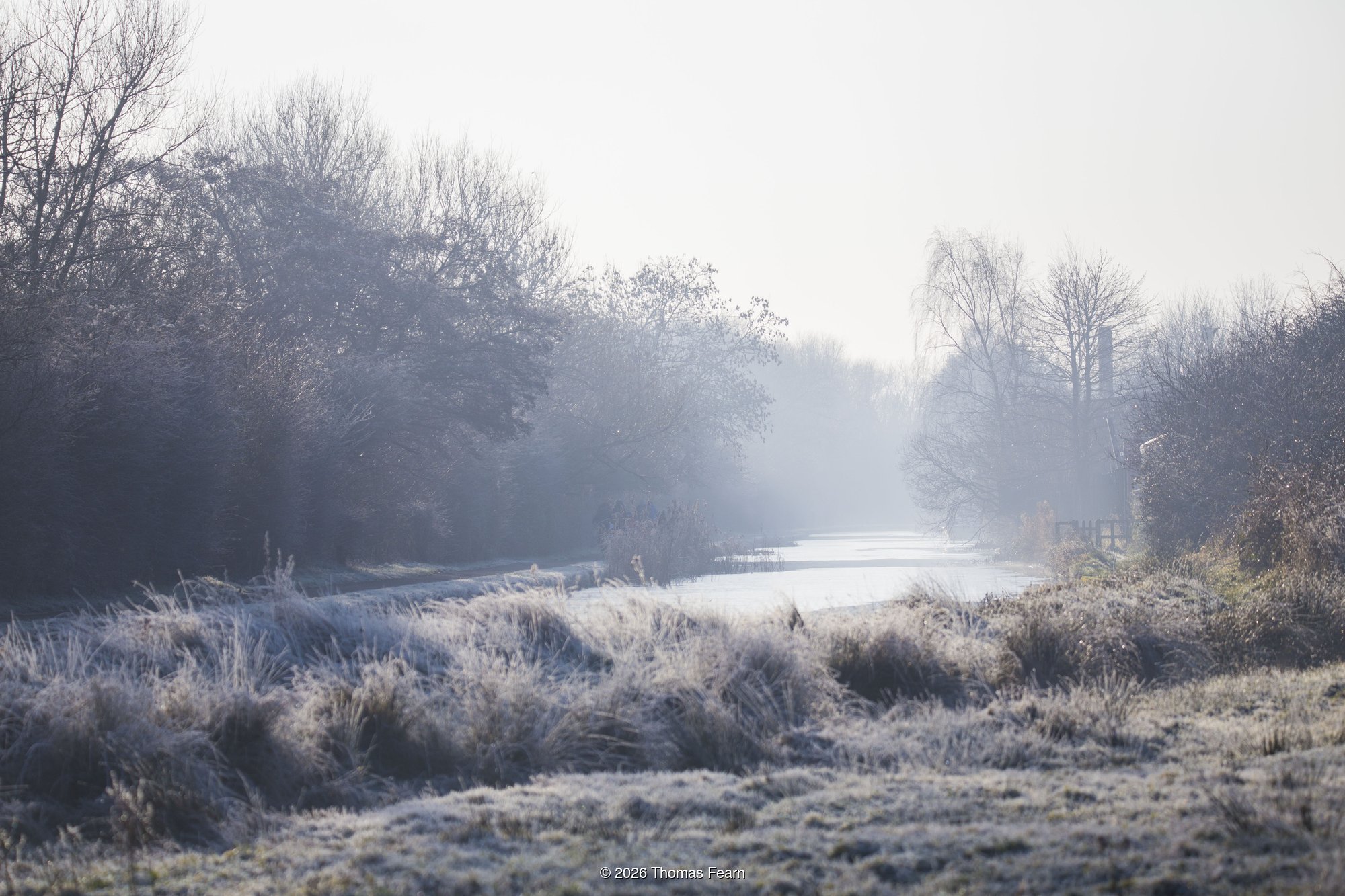 Misty Frosted River Landscape on a Winter Morning